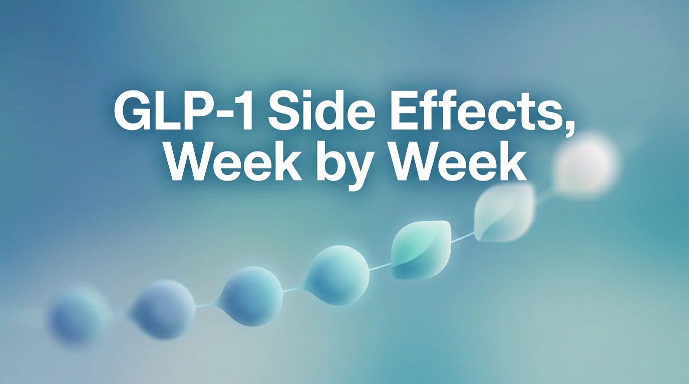 glp-1 side effects timeline illustration showing gradual weekly progression