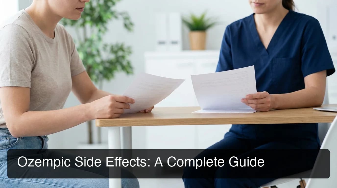 ozempic side effects complete guide showing common GI symptoms and management overview