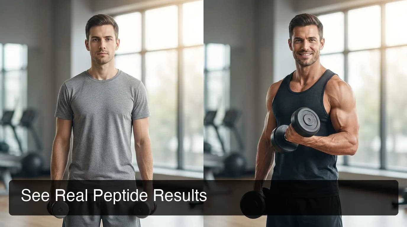 Peptides before and after real transformation results across multiple compound categories
