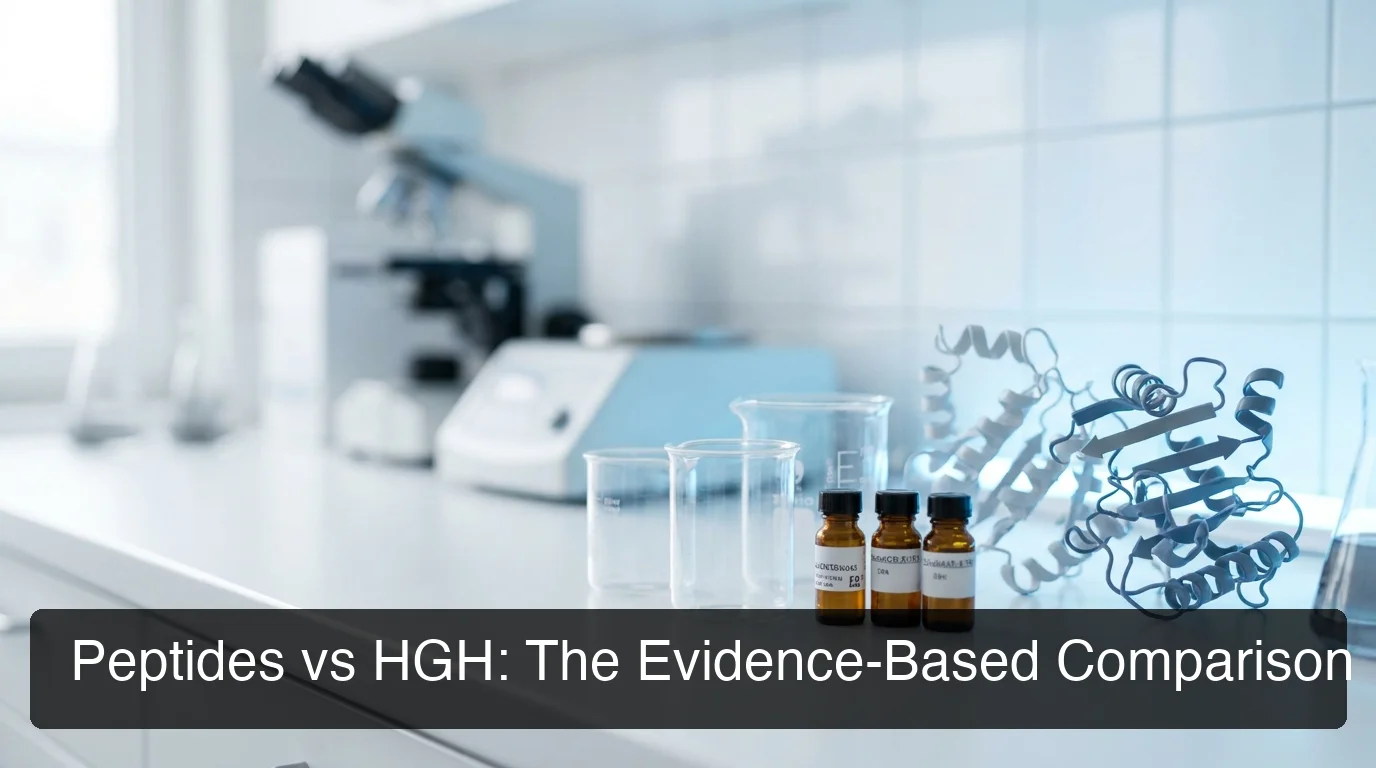Peptides vs HGH evidence-based comparison in a professional laboratory setting