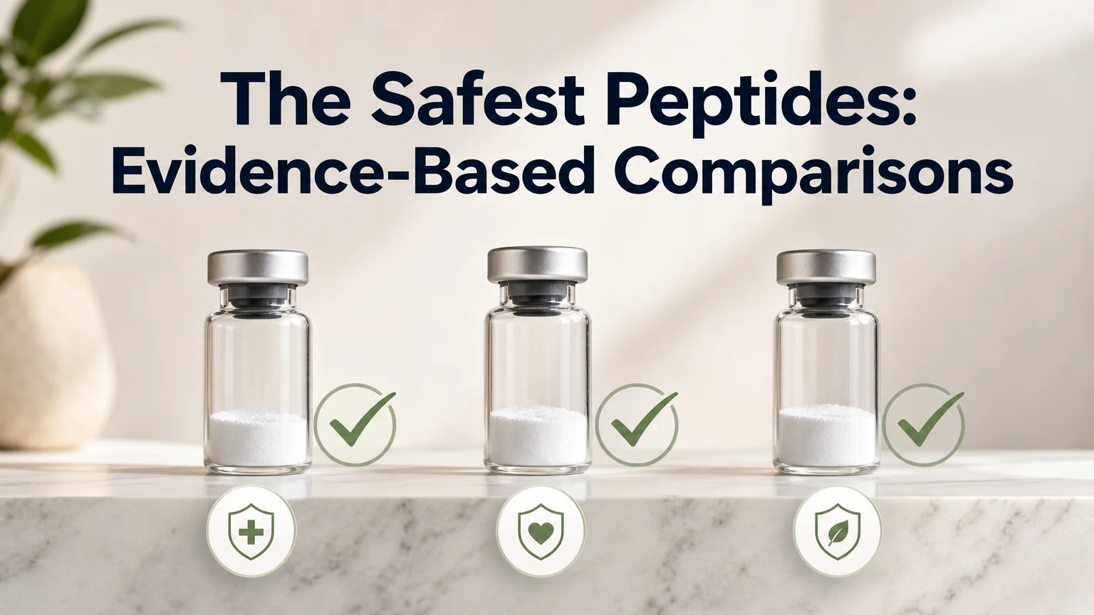 PeptideIQ safest peptides comparison showing evidence-based safety tiers