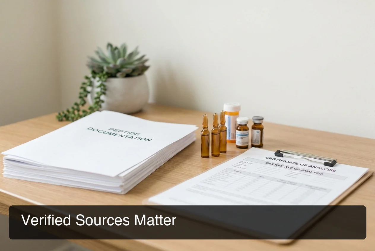 Verified peptide documentation and pharmaceutical-grade storage for safe use
