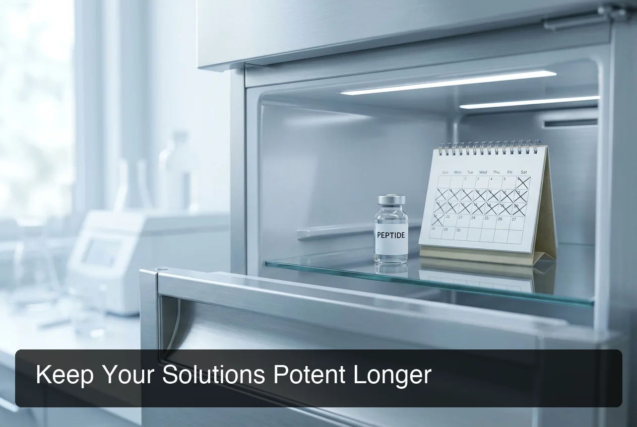 Bacteriostatic water shelf life and peptide solution storage timeline chart