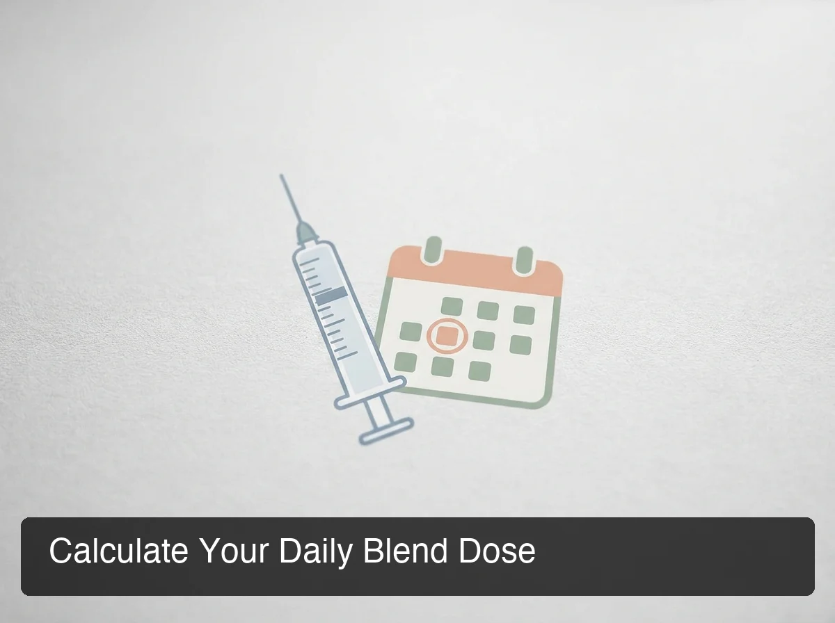 Infographic showing how to calculate your bpc-157 tb-500 daily dose from blend concentration