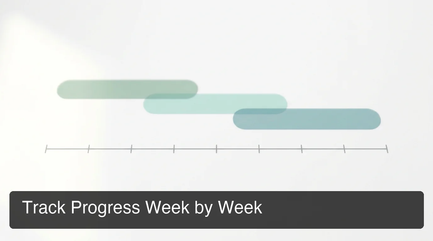 PeptideIQ bpc 157 dosing chart showing 8-week stack protocol progression and phase milestones