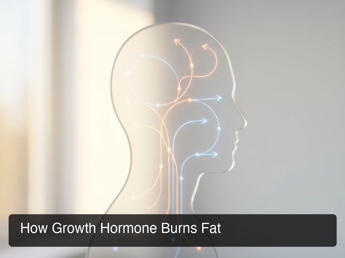 PeptideIQ growth hormone peptides mechanism showing metabolic pathways in human body