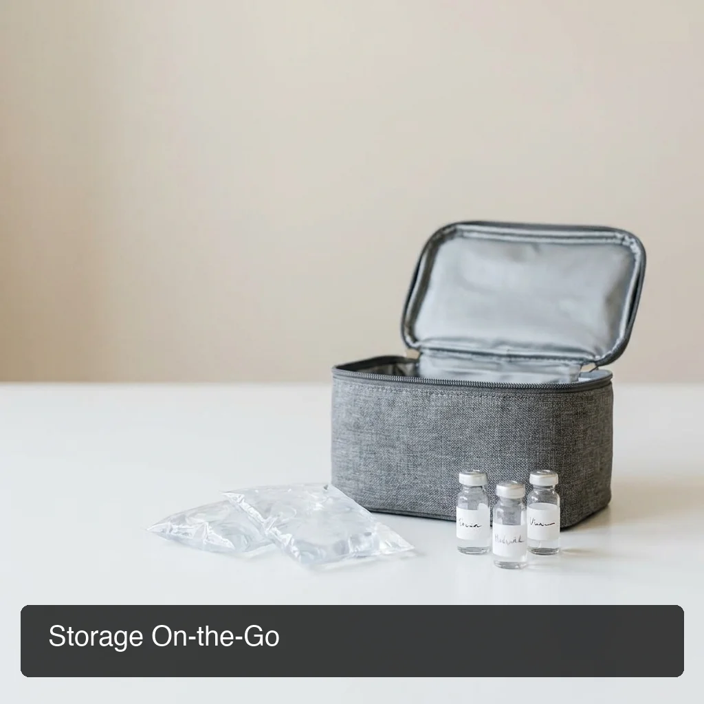 PeptideIQ travel peptide storage with compact cooling case portable vials and ice packs