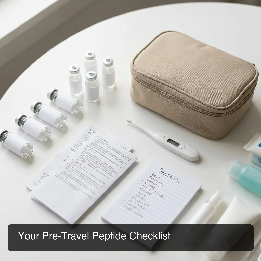 how to pack peptides for travel pre-flight checklist with vials and documentation
