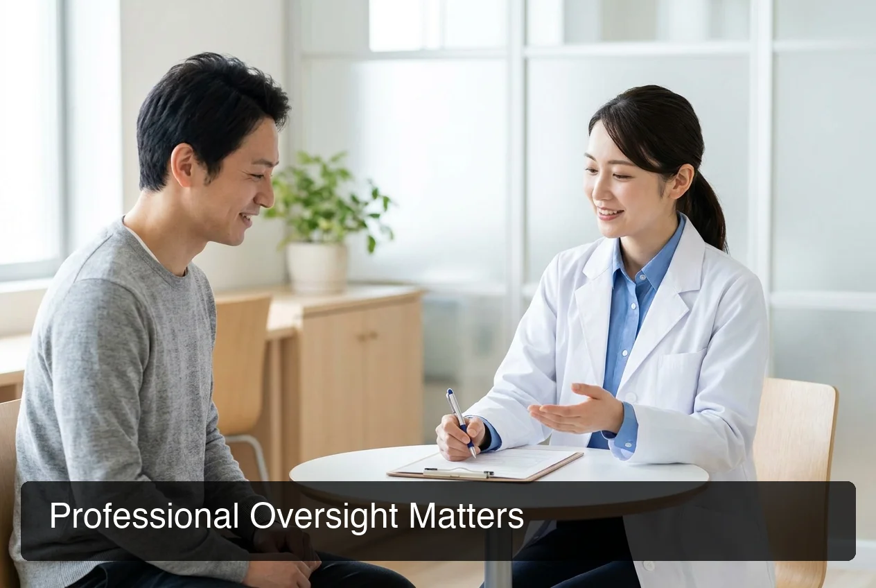 PeptideIQ medical monitoring peptide therapy — healthcare provider reviewing patient treatment protocol