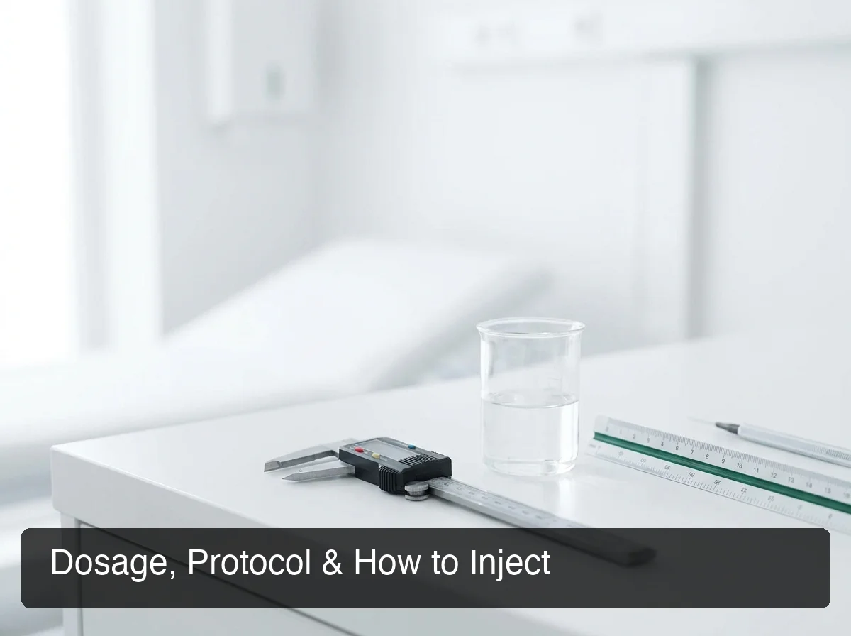 Medical clinical setting with precise measuring tools for LL-37 dosage and injection protocol guide