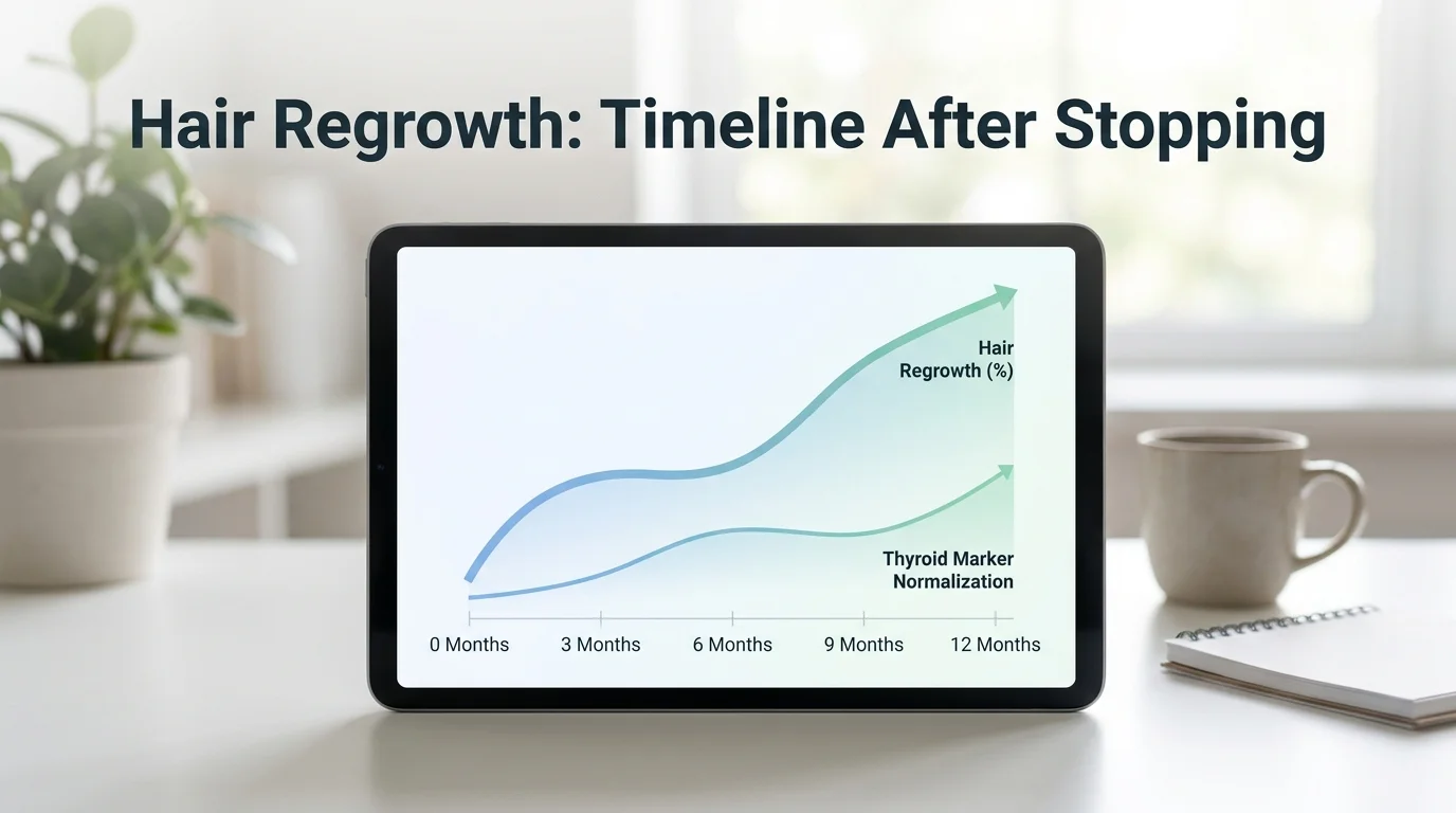 Semaglutide hair loss recovery timeline showing hair regrowth and thyroid marker normalization after stopping GLP-1 treatment