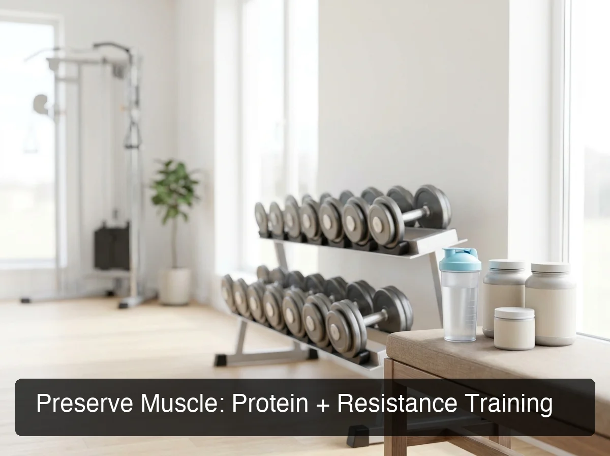 PeptideIQ guide to preventing muscle loss on Ozempic with resistance training and protein intake strategy