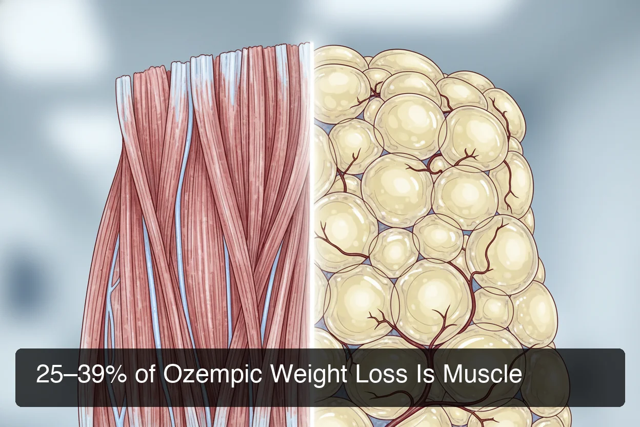 PeptideIQ semaglutide lean mass breakdown showing muscle versus fat loss during GLP-1 treatment