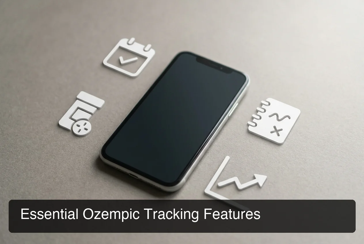 PeptideIQ GLP-1 tracking features breakdown showing essential ozempic tracking capabilities