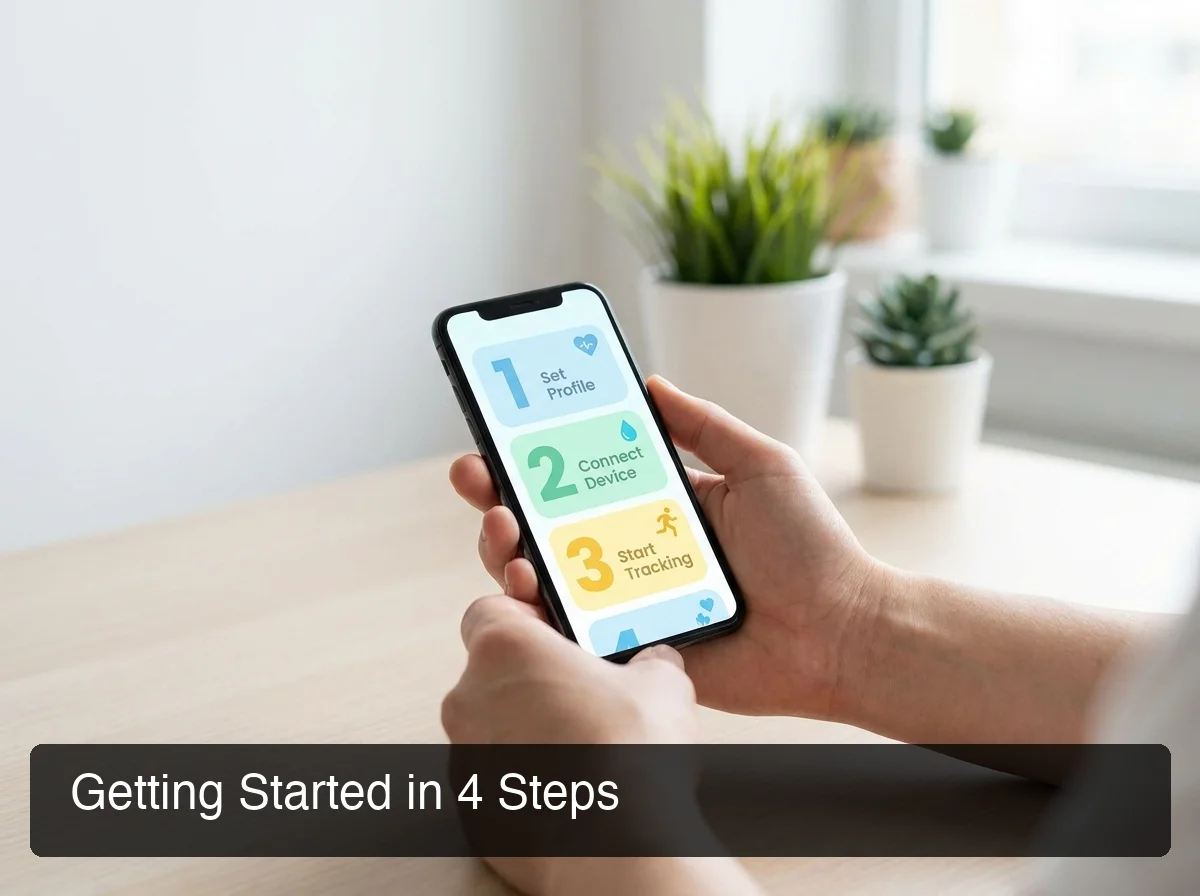 PeptideIQ semaglutide app setup showing step-by-step onboarding flow with dose entry
