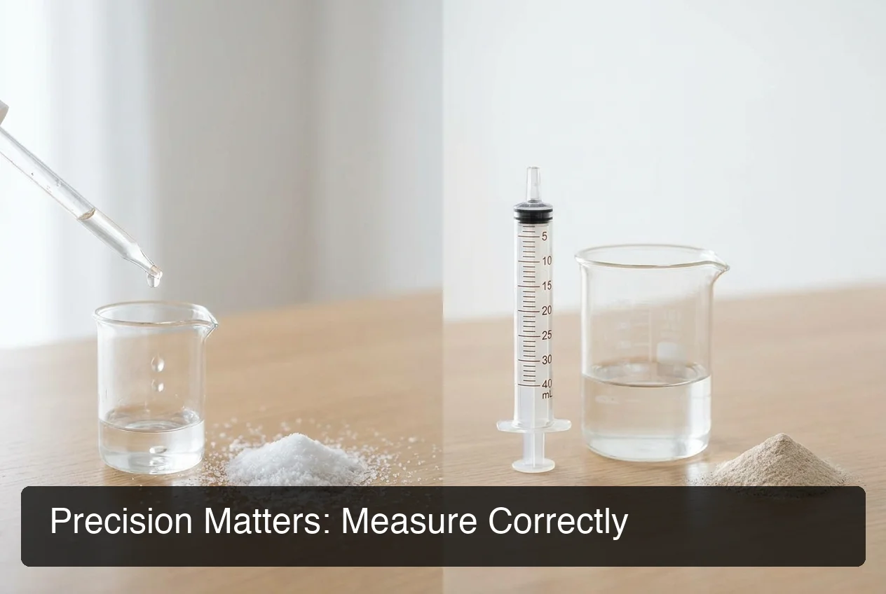 Side-by-side comparison of approximate versus precise peptide measurement methods showing measurement accuracy difference