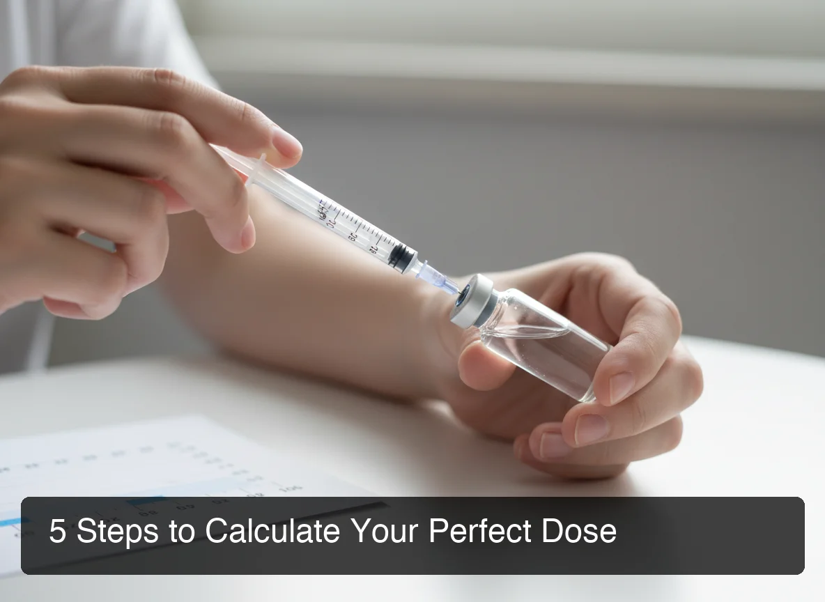 How to calculate peptide dose with bacteriostatic water syringe guide showing the step-by-step reconstitution process