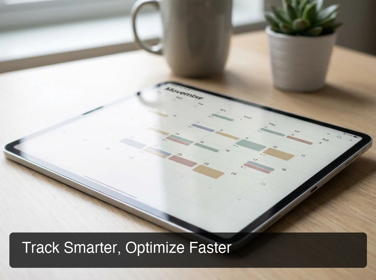PeptideIQ peptide tracking data organization showing app calendar view and structured entries