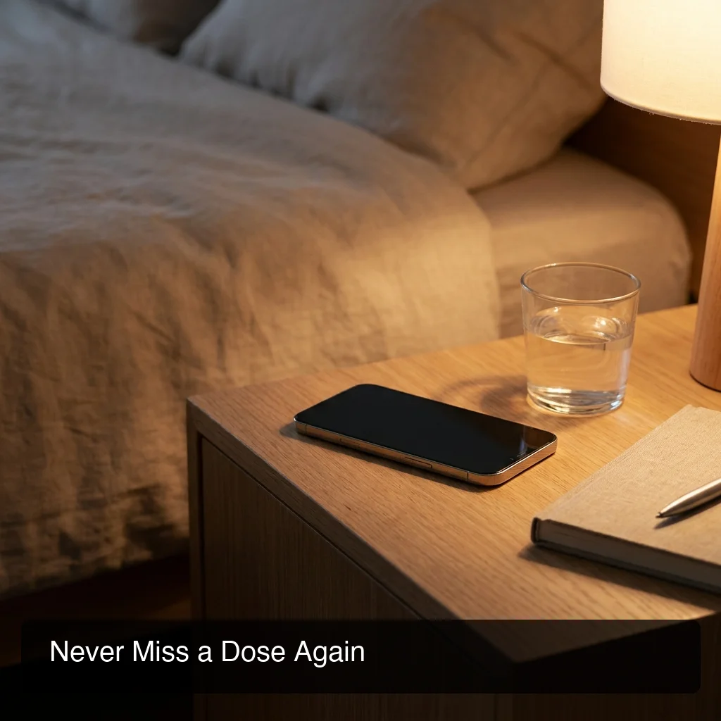 PeptideIQ peptide journal showing smart injection reminders and dose schedule on mobile