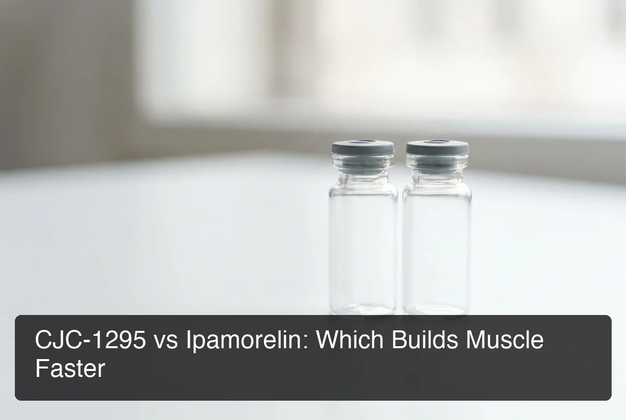 CJC-1295 vs Ipamorelin comparison showing which growth hormone peptide builds muscle faster with data