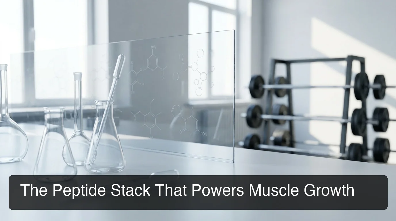 Peptides for muscle growth showing CJC-1295 and Ipamorelin research comparison in lab context
