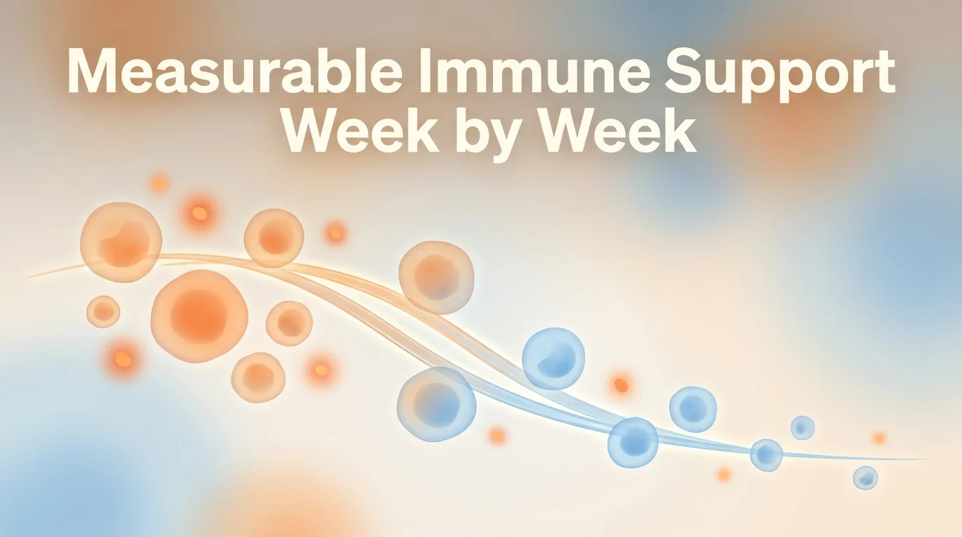 Immune system peptides visualization showing inflammation markers trending downward over a protocol cycle