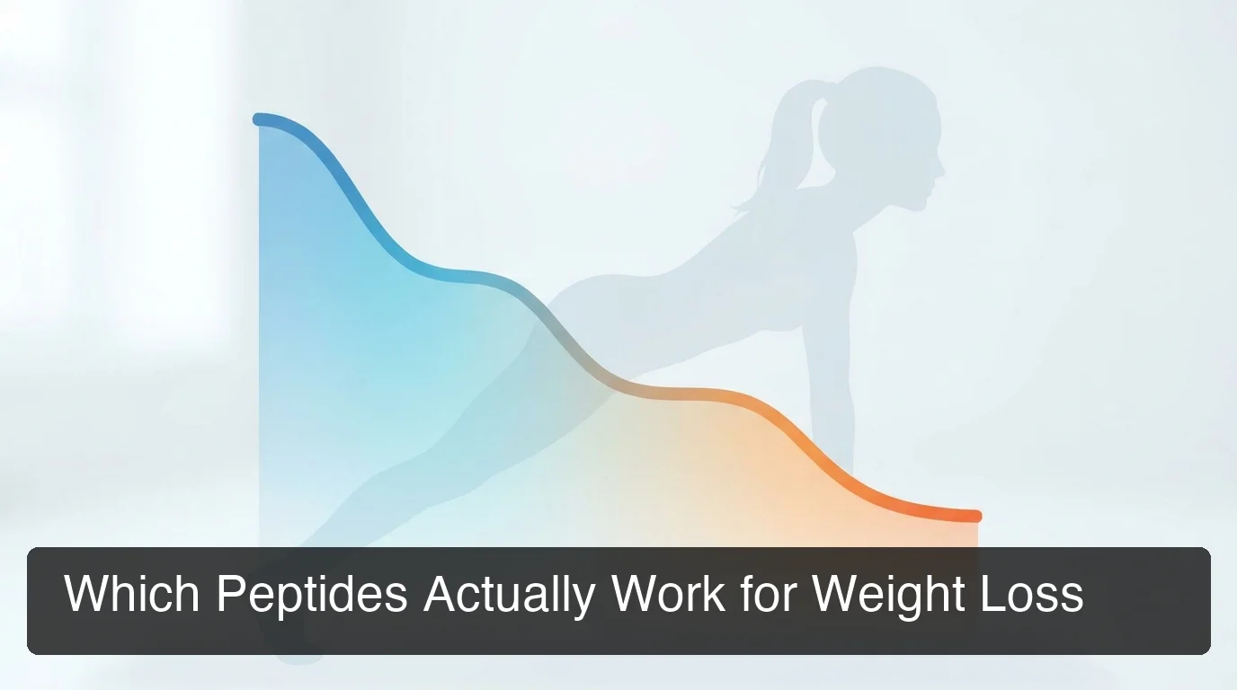PeptideIQ guide to weight loss peptides showing the GLP-1 evidence tier and how semaglutide reduces appetite signaling