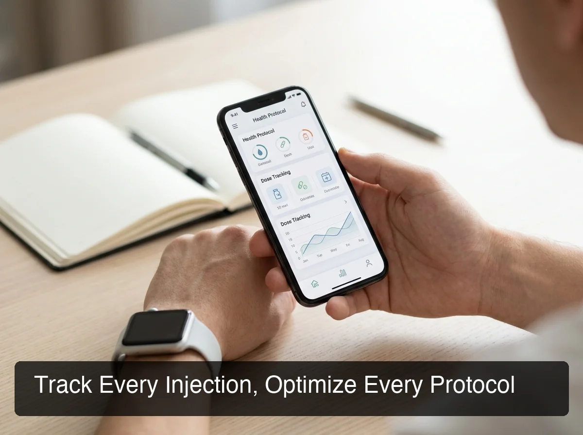PeptideIQ features peptide dose calculator injection log and protocol tracking interface