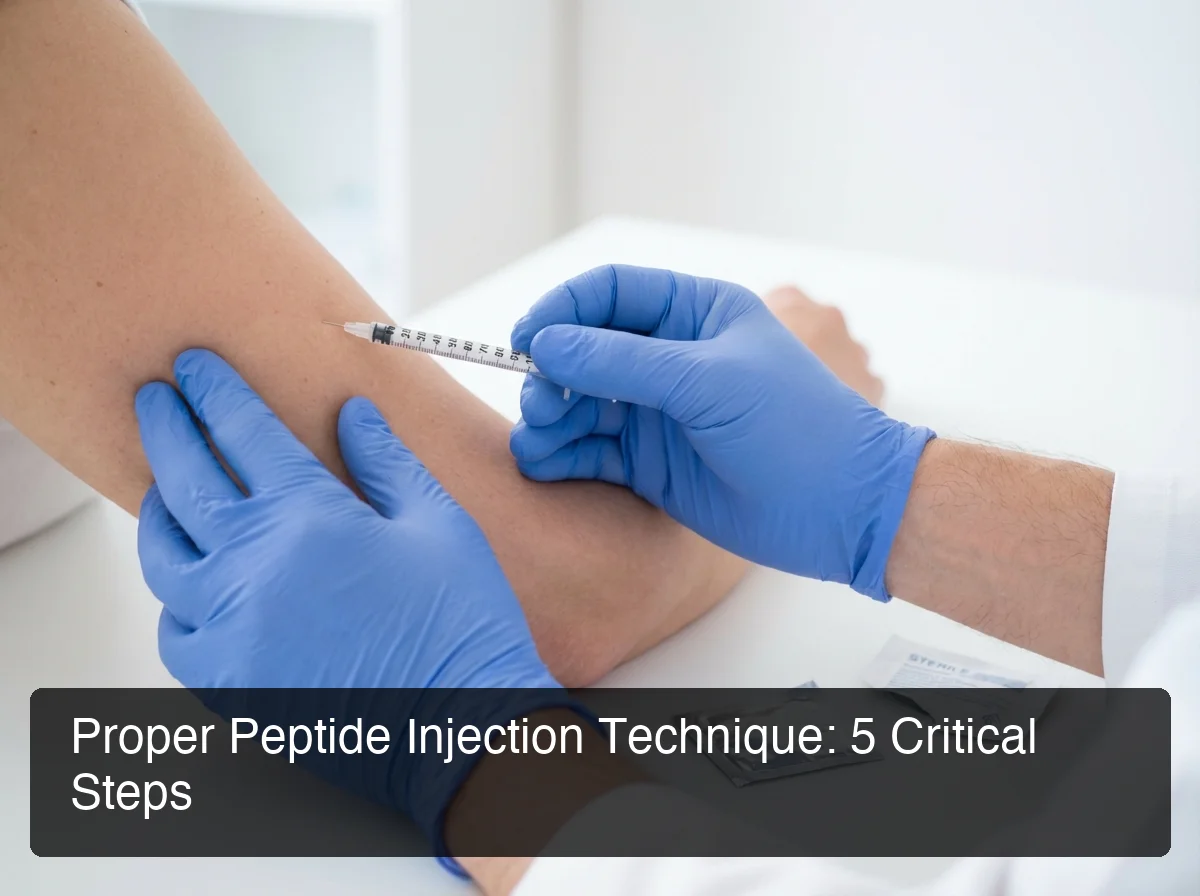 PeptideIQ injection technique steps showing proper needle angle and depth for subcutaneous peptide injection